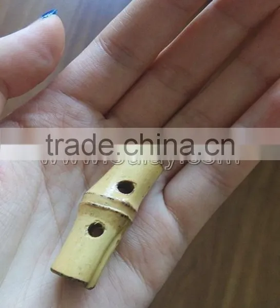 Natural Bamboo Handle With Buttons and Metal Hooks/rings for DIY Bags photo-2