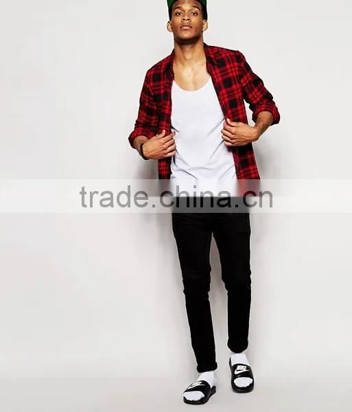2017 Competitive New Design Custom Manufacture White Color Gym Wear Comfortable 100% Cotton Fashion Running Men's Tank Vest photo-4