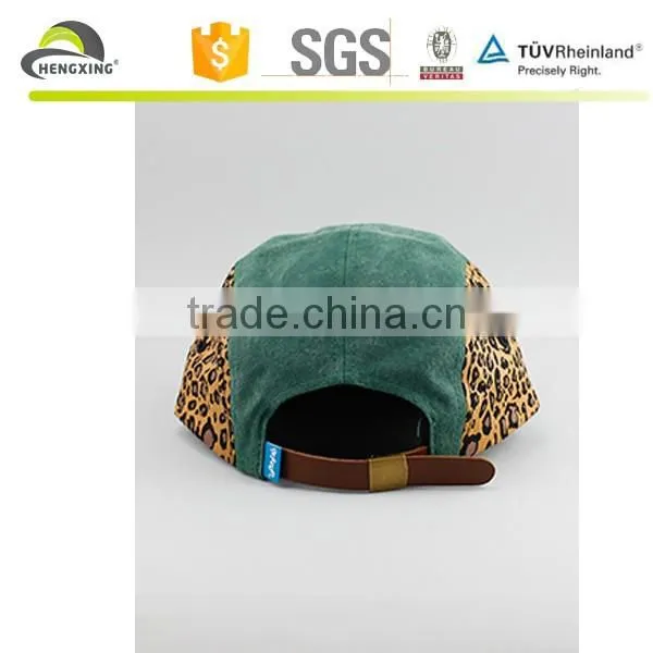 Super Awesome Leopard Cheetah Leather Applique 5 Panel Cap photo-2