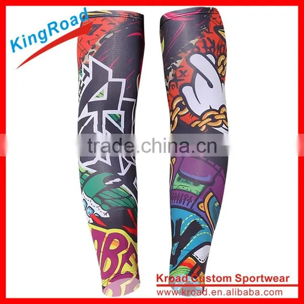 Custom Elastic Lycra Sublimation Slimming Arm Sleeves With UV Sun Protection photo-3