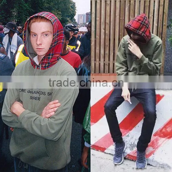 Wholesale Fashion Custom Xxxxl High Quality Oem Hoodies Men Red Plaid Hooded Pull Over 100 Cotton Hoodies photo-2