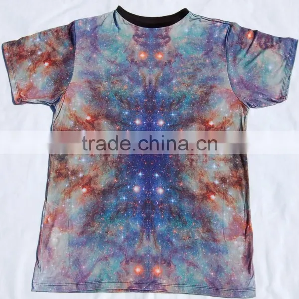 Galaxy Sublimation T-shirt, Cheap Fashion Sublimation Tee photo-2