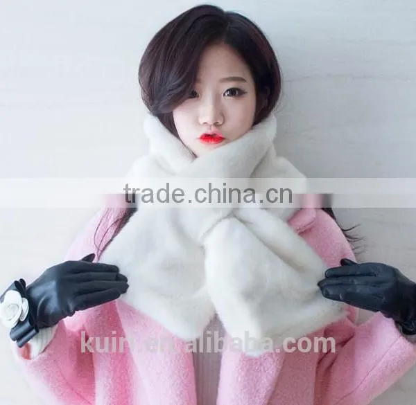 2016 New Style Fox Scarves Warm Plush Scarf Women Pareo Thicken Solid Fur Collar Rabbit's Hair Scarf photo-3