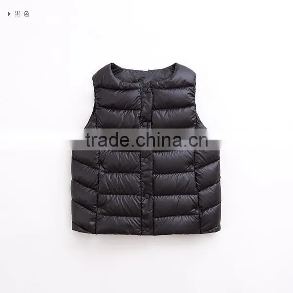 High Quality Casual Boys Winter Down Feather Filled Kids Padded Vests photo-6