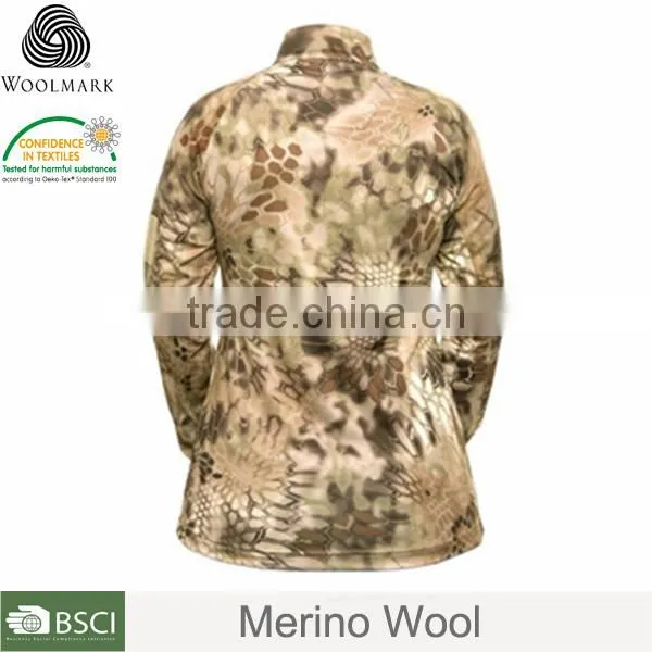 Merino Wool Camo Hoodie Sweatshirt,100%merino Wool Woolen Shirt photo-2