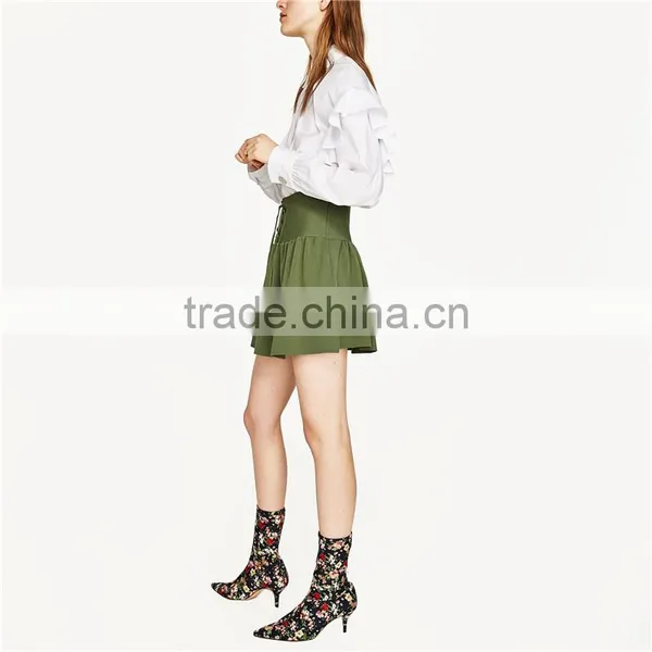 2017 OEM Spring Pleated Young Mini Oasis Skirts With Cords photo-3