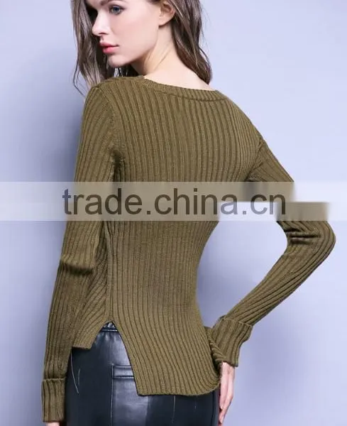 Factory Wholesale Women's Thin Wide Neck Tight Pullover Spring Sweaters With High Quality photo-4