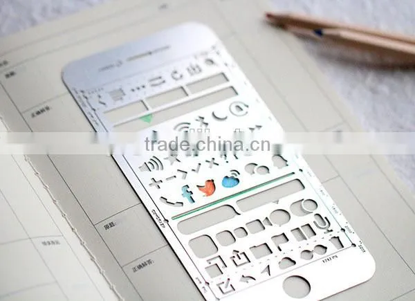 Multifunctional Drawing Templates/ Bookmark/ Ruler for Planner,Scrapbook,diary photo-2