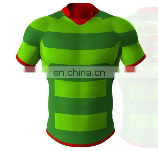 100% Polyester Custom Sublimation Striped Rugby Jersey Show Your Body photo-3