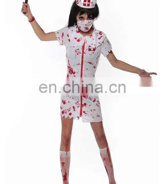 Latex Halloween Outfits Women Zombie Bloody Nurse Costumes photo-2