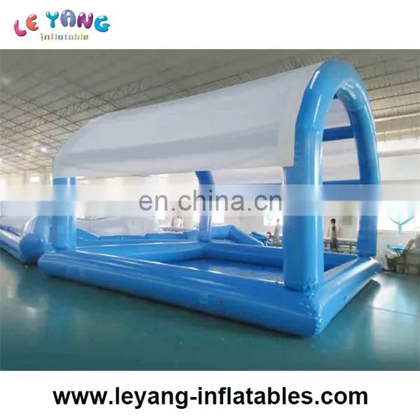 Commercial Grade Rectangular Water Pool With Tent Sunshade / 6m Inflatable Pool With Roof photo-4