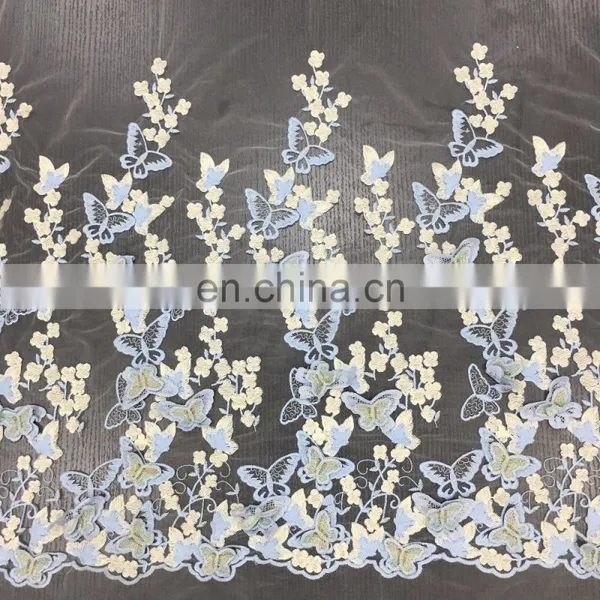 OLF CR0167 Elegant 3d Butterfly Lace Chemical Fabric for Wedding