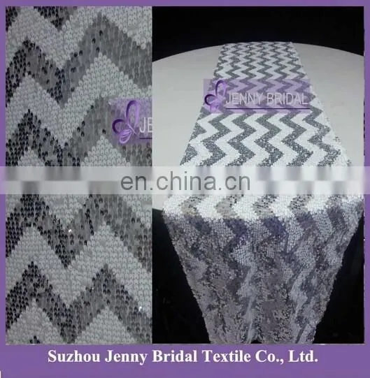 TR062A Hot Sale Black and White Striped Wedding Table Runners photo-3