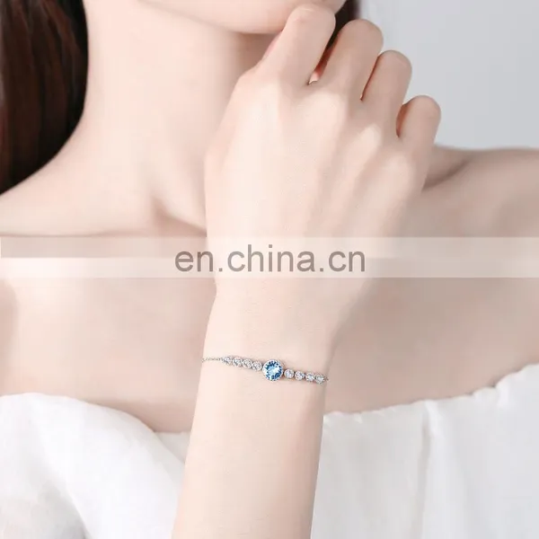 Heart of the Ocean Blue Zircon Lady's Hand Painted Stainless Steel Bracelet photo-5