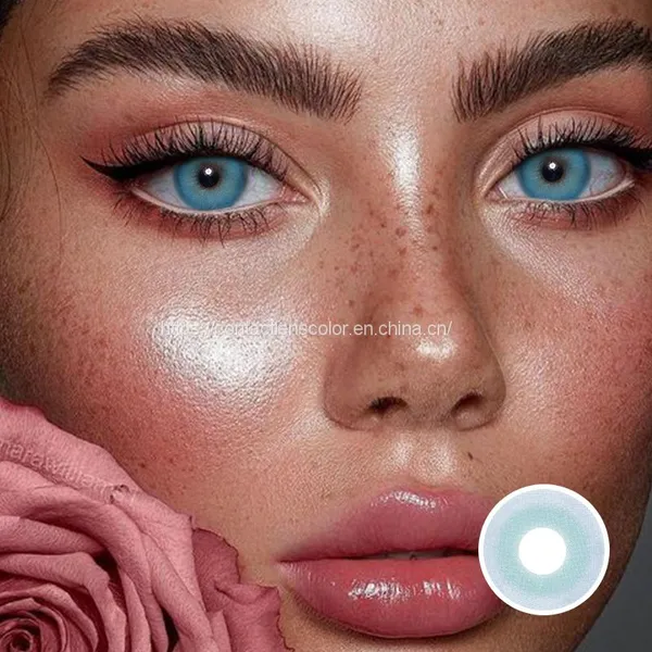 Original Wholesale Soft Colored Blend Eye Contacts Yearly Contact Lenses 14.20mm Cheap 2 Tone Color Contact Lens photo-2