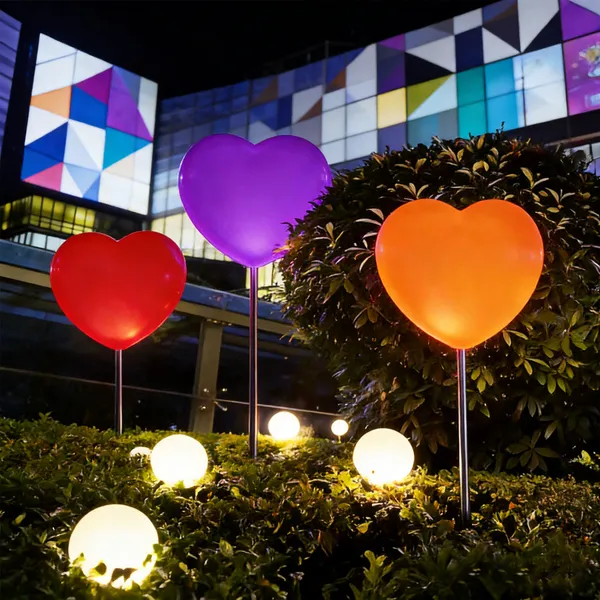 Outdoor Waterproof LED Color Change Love Flood Lamp Wedding Garden Lawn Landscape Romantic Heart Shape Light Decorative Dimmable photo-4