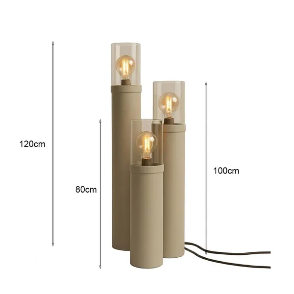 Minimalist Tube Floor Lamp With Amber Glass Cylinder – E27 photo-5