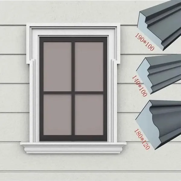 Lightweight EPS Foam Decorative Line Exterior Mouldings Cement Based Surface Polystyrene Foam Core Window Line photo-3