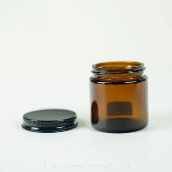 Wholesale Empty Amber Glass Candle Jars Car Diffuser Bottle Candle Holder With Aluminum Lid photo-2