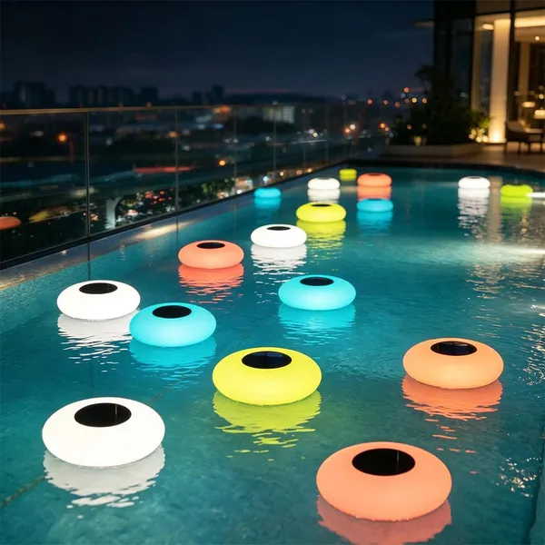 UFO 16 Color Changing Solar Floating Light Waterproof LED Garden Lamp LED Solar Light IP65 for Outdoor Floating Pool Light photo-3