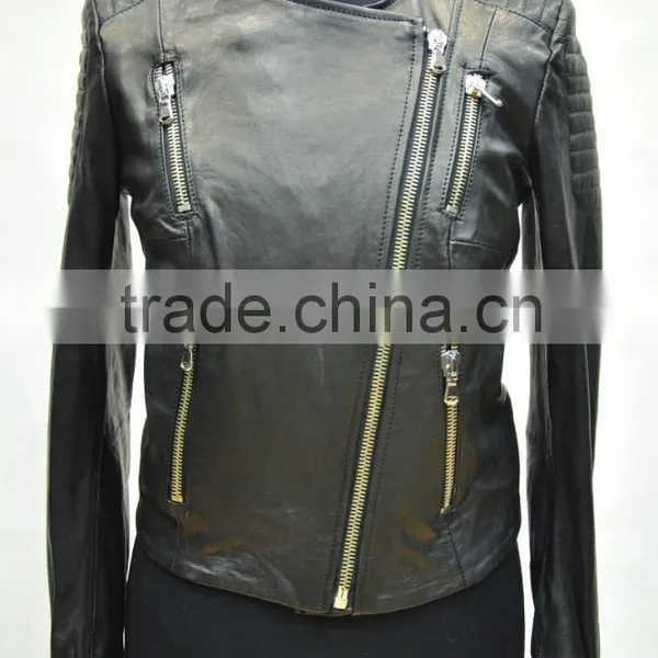 Fashion Latest Design Leather Sheep Leather Jacket photo-2