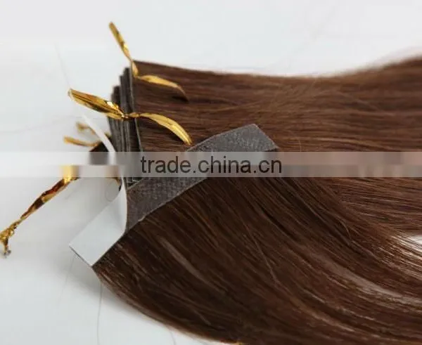 Cuticle Silky Mongolia Malaysia Peruvian Russian European Indian Brazilian PU Skin Weft Remy Tape Hair photo-3