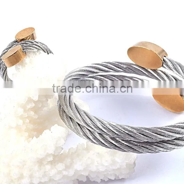 Fashion Jewelry 2016 Wire Stainless Steel Bracelet & Rings Costume African Jewelry Sets photo-3