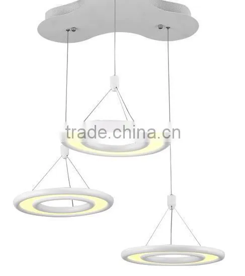 Modern Remote Control Crystal Chandelier With Three Rings photo-2
