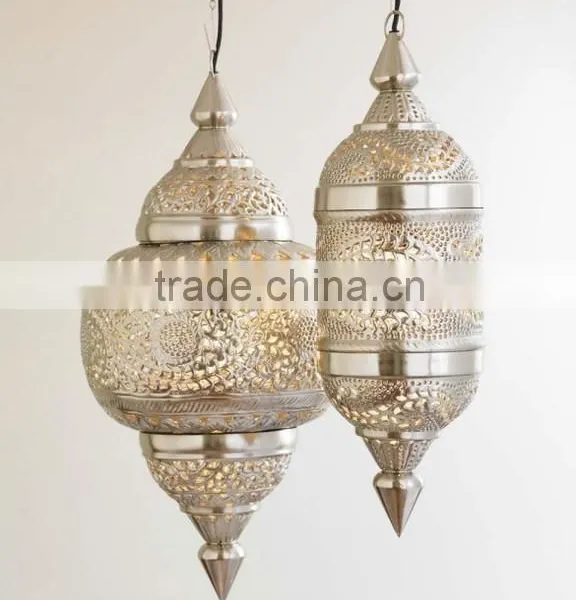 Moroccan Lantern Brass Finish Moroccan Style Hanging Lantern 018