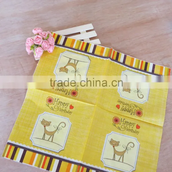 Champagne Design Printed Paper Napkin for Party,33cm,3ply photo-6