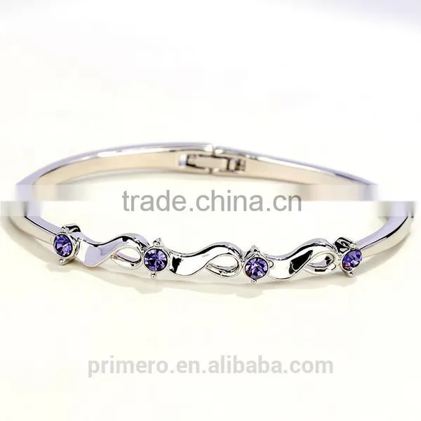 New 18k Rose Gold Filled Twist Clear Austrian Crystal Wrist Bracelet Bangle Jewelry photo-3
