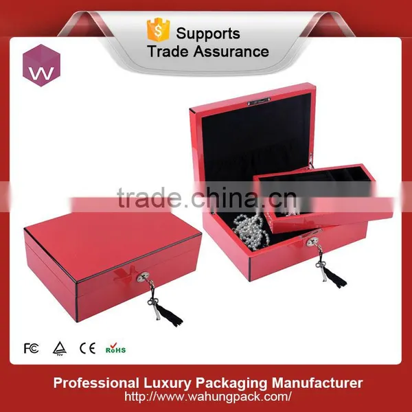 Orange Color Nice Straight Right Angle Jewel Wood Box photo-3