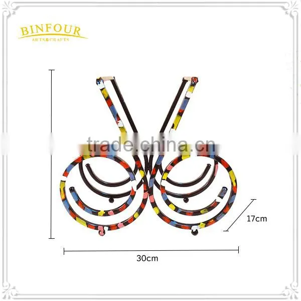 Post-modern Abstract Art Original Design Colorful Iron Bottle Wine Rack photo-3