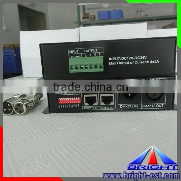 CE RohS Approved Dmx 512 Rgb Led Controller,DC 12V-24V Dimmer Controller, LED Lighting Decoder DMX512 photo-4