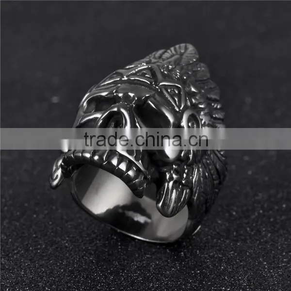 2016 Hot 316L High Quality Skull Finger Ring Man photo-4