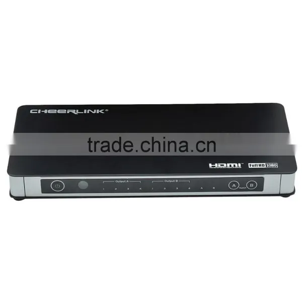 CHEERLINK 4-In 2-Out Full HD HDMI V1.3 True Matrix RS232 w/ - Black photo-2