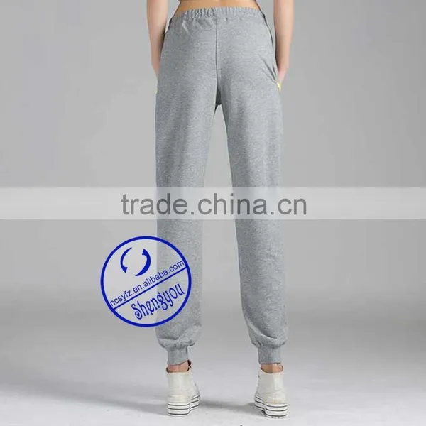 2015 Custom Newest Design French Terry Woman Slim Jogger Pants photo-6