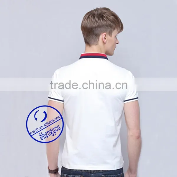 Custom Cotton Plain Dyed Mens T-shirts Polo Wholesale China photo-4