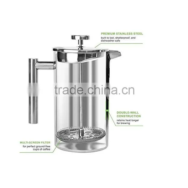 High Quality Stainless Steel French Coffee Press (0.35L,0.5L,0.8L,1.0L,1.5L) photo-4