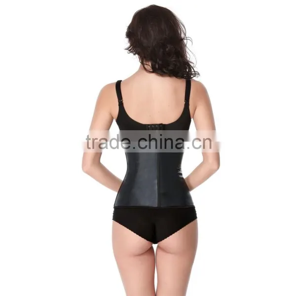 Black 4 Steel Bones Latex Waist Cincher For Women photo-4