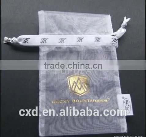 Gold Custom Pure Silk Organza Bags/pouch for Necklace photo-2