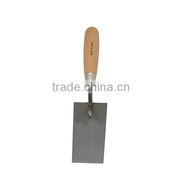 6'' Bricklaying Trowel With Wooden Handle, Carbon Steel Blade Bricklayer Trowel photo-3