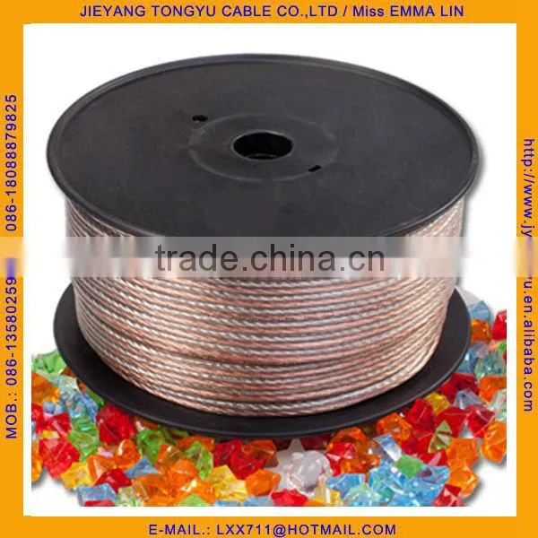 2x0.5mm Transparent Speaker Cable 16awg Gold Silver Speaker Wire photo-3