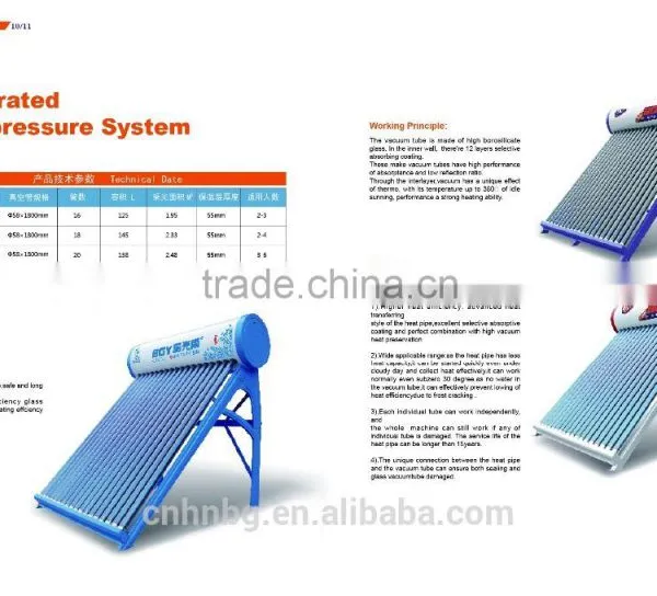 2016 Best Quality Vacuum Tube Type Solar Heater for Wather(Manufacturer) photo-2