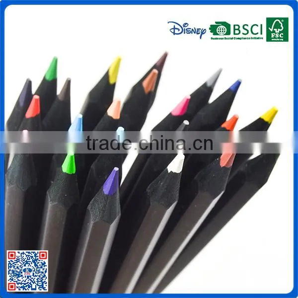 2016 Wholesale Slap-up 7 Inch Black Wood 24 Color Pencil Into Paper Tube With Sharpener for Gift photo-2