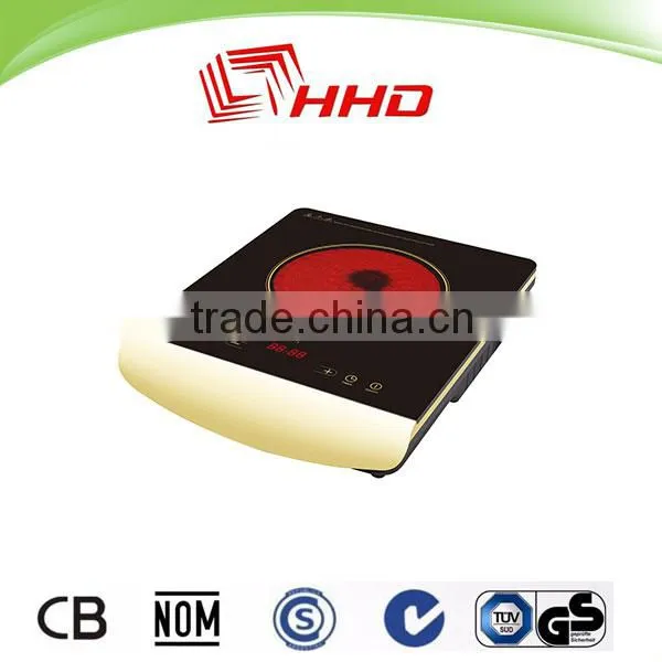 Golden Border Electric Stainless Steel Body Schott Ceran Ceramic Hob Handle Electric Infrared Cooker