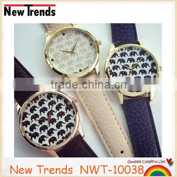 Promotion Leather Strap Watch Elephant Quartz Watch