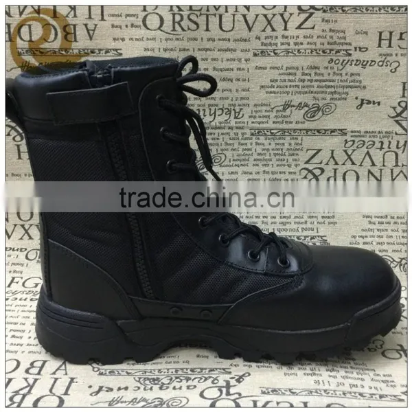 Fashion Black Good Quality Leather Army Military Combat Boots for Man photo-3
