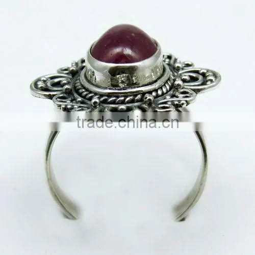 Designer Ruby 925 Sterling Silver Ring, Indian Fashion Silver Jewelry, Wholesale Silver Jewelry photo-6