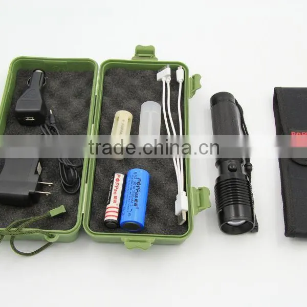 POPPAS 6618 IPhone 4s /5 Charger XML T6 USB Rechargeable Flashlight photo-6